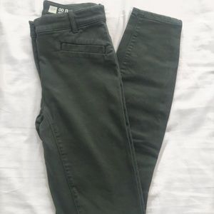 High Waisted GAP Army Green Skinny Jeans